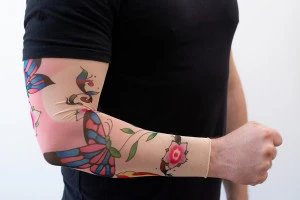 Tattoo Ärmel Strümpfe Pink Butterflies