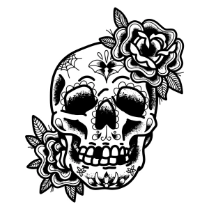 Traditional Skull Flowers